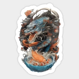 Koi Dragon Ramen Noodles Sticker